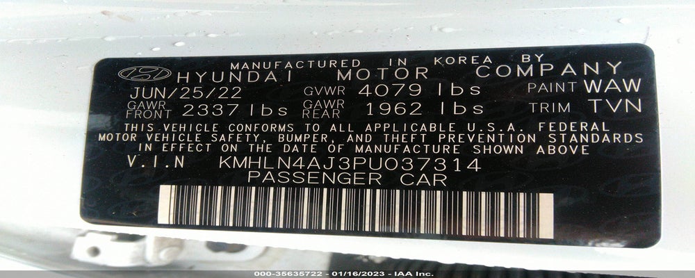 KMHLN4AJ3PU037314 2023 HYUNDAI ELANTRA HYBRID photo no. 9