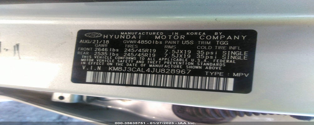 KM8J3CAL4JU828967 2018 HYUNDAI TUCSON photo no. 9
