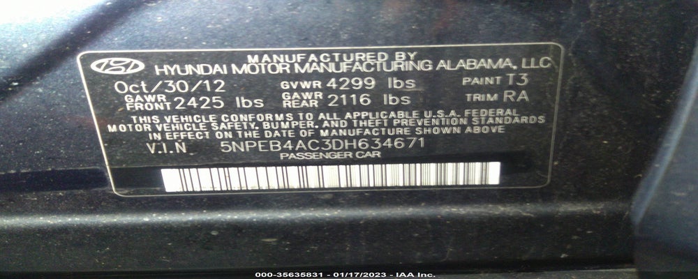 5NPEB4AC3DH634671 2013 HYUNDAI SONATA photo no. 9