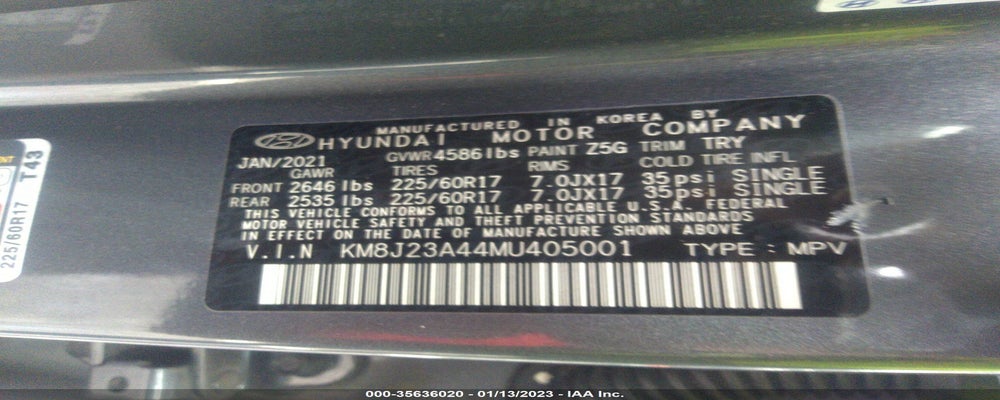 KM8J23A44MU405001 2021 HYUNDAI TUCSON photo no. 9