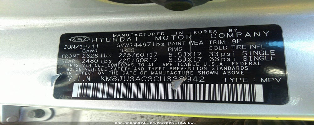 KM8JU3AC3CU338942 2012 HYUNDAI TUCSON photo no. 9