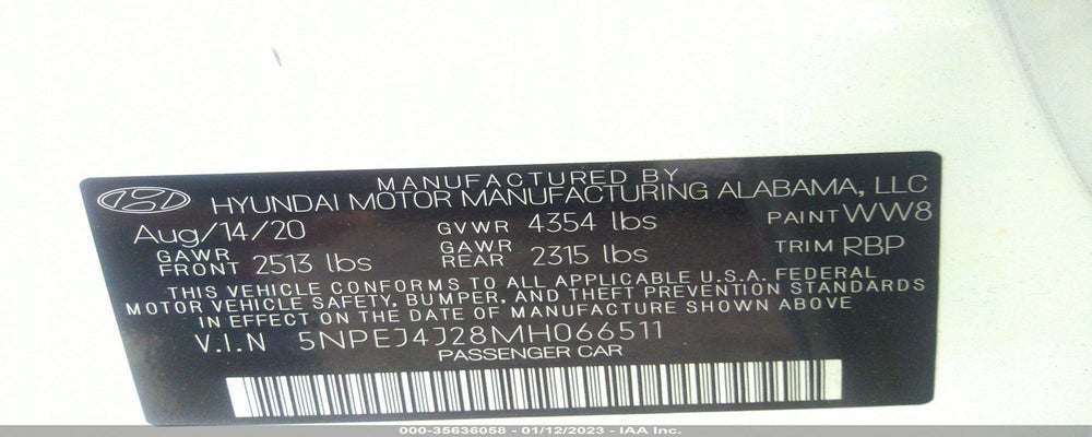 5NPEJ4J28MH066511 2021 HYUNDAI SONATA photo no. 9