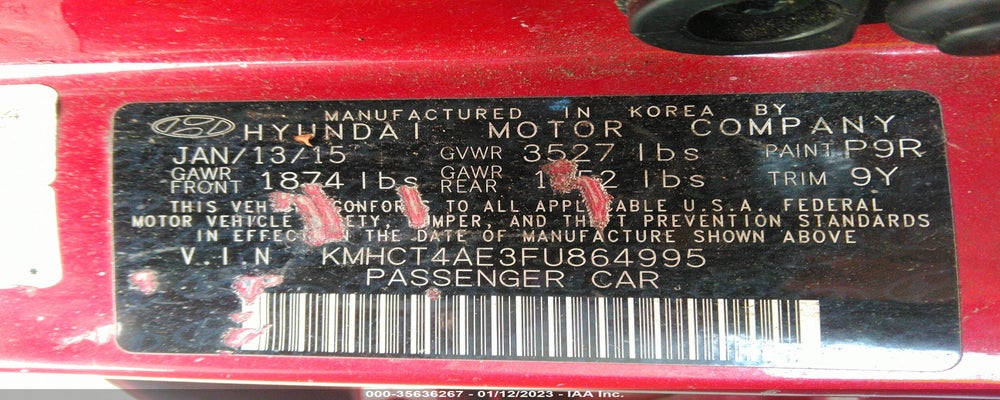 KMHCT4AE3FU864995 2015 HYUNDAI ACCENT photo no. 9