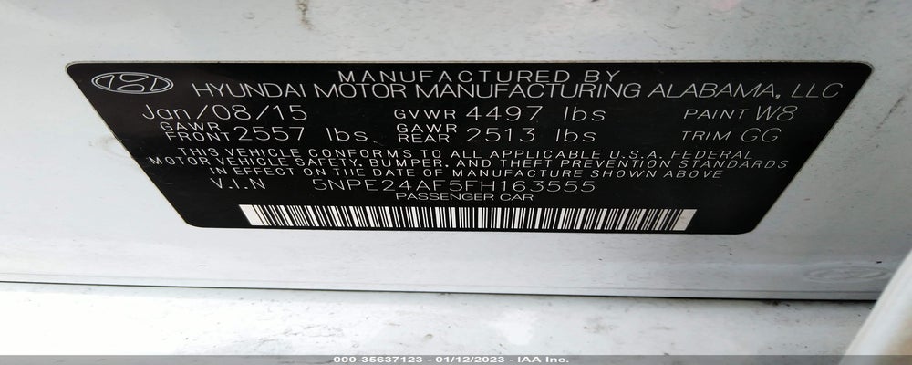 5NPE24AF5FH163555 2015 HYUNDAI SONATA photo no. 9