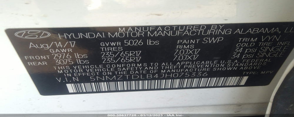 5NMZTDLB4JH075336 2018 HYUNDAI SANTA FE SPORT photo no. 9