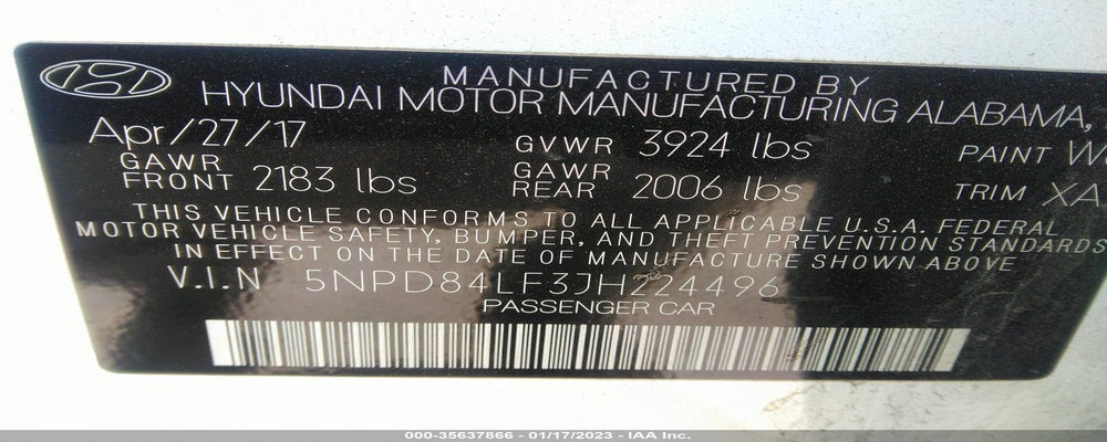 5NPD84LF3JH224496 2018 HYUNDAI ELANTRA photo no. 9