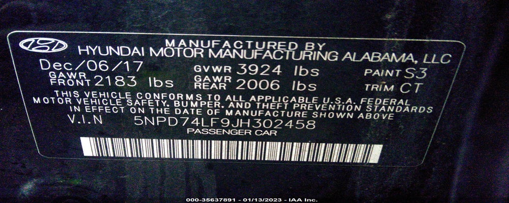 5NPD74LF9JH302458 2018 HYUNDAI ELANTRA photo no. 9