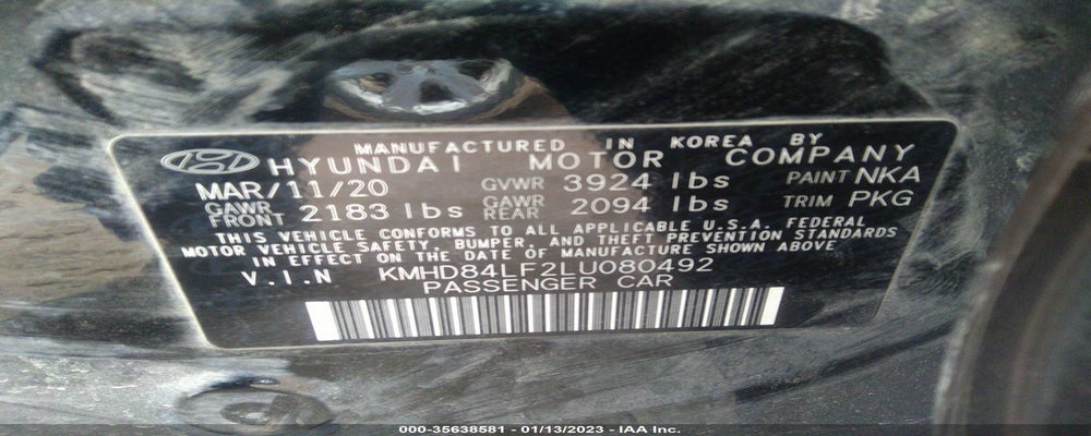 KMHD84LF2LU080492 2020 HYUNDAI ELANTRA photo no. 9
