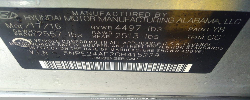 5NPE24AF2GH415229 2016 HYUNDAI SONATA photo no. 9