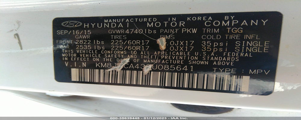 KM8J3CA43GU085641 2016 HYUNDAI TUCSON photo no. 9