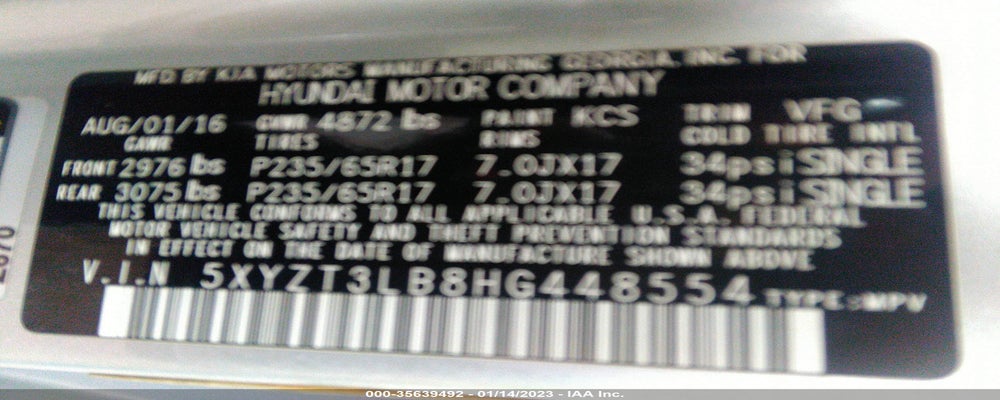 5XYZT3LB8HG448554 2017 HYUNDAI SANTA FE SPORT photo no. 9
