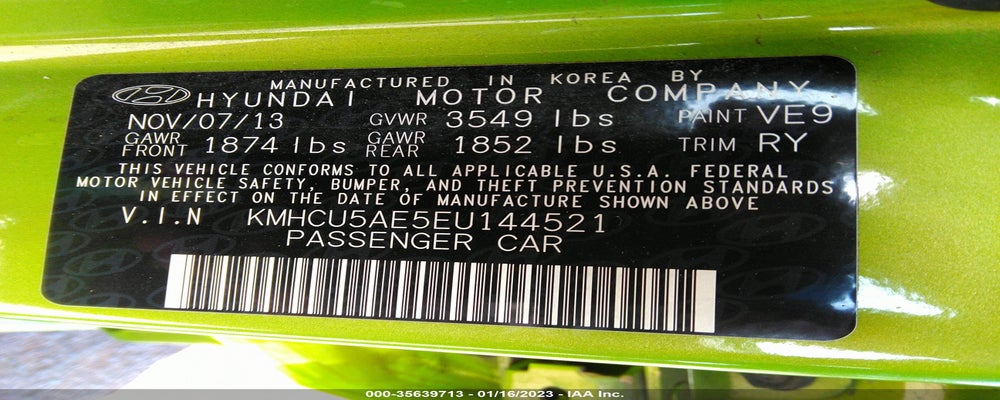 KMHCU5AE5EU144521 2014 HYUNDAI ACCENT photo no. 9