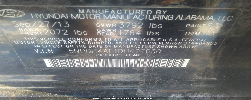 5NPDH4AE1DH427630 2013 HYUNDAI ELANTRA photo no. 9