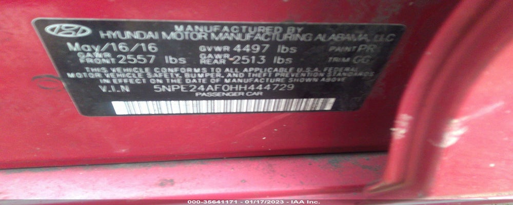 5NPE24AF0HH444729 2017 HYUNDAI SONATA photo no. 9