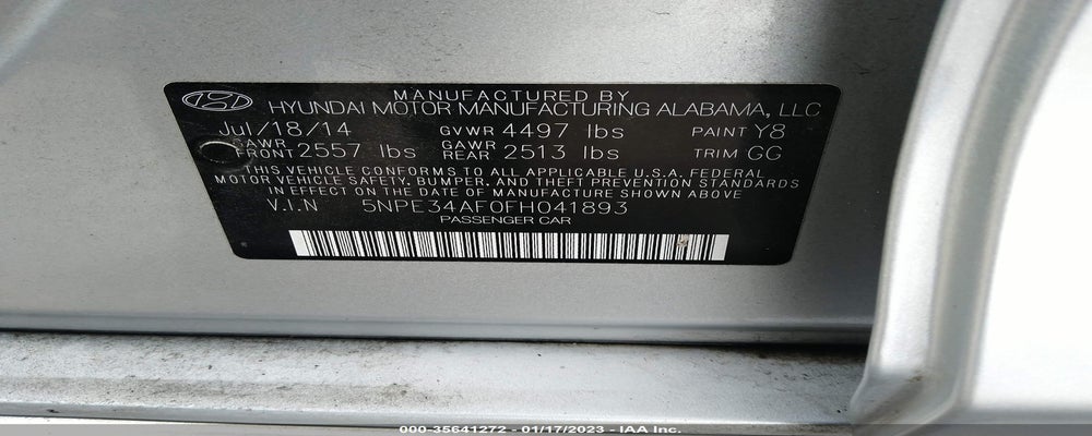 5NPE34AF0FH041893 2015 HYUNDAI SONATA photo no. 9