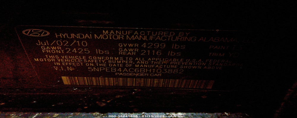 5NPEB4AC6BH103882 2011 HYUNDAI SONATA photo no. 9