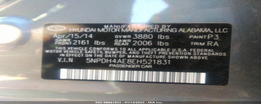 5NPDH4AE8EH521831 2014 HYUNDAI ELANTRA photo no. 9
