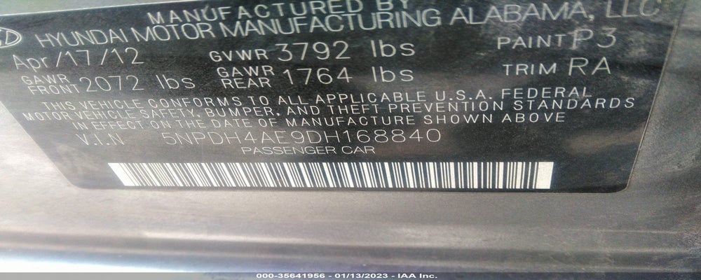 5NPDH4AE9DH168840 2013 HYUNDAI ELANTRA photo no. 9