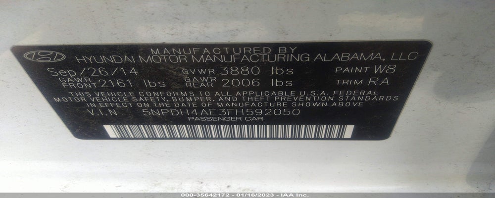 5NPDH4AE3FH592050 2015 HYUNDAI ELANTRA photo no. 9