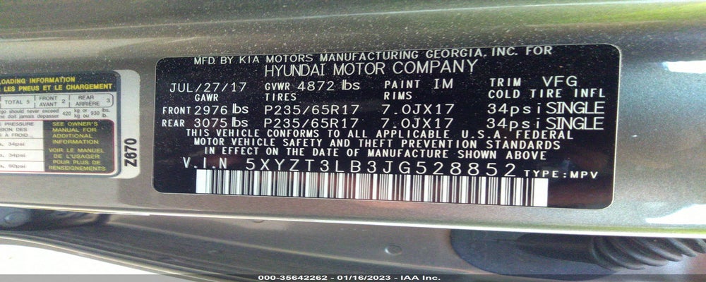 5XYZT3LB3JG528852 2018 HYUNDAI SANTA FE SPORT photo no. 9