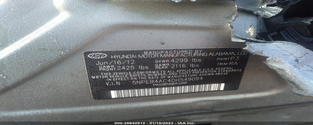 5NPEB4AC4DH549094 2013 HYUNDAI SONATA photo no. 9
