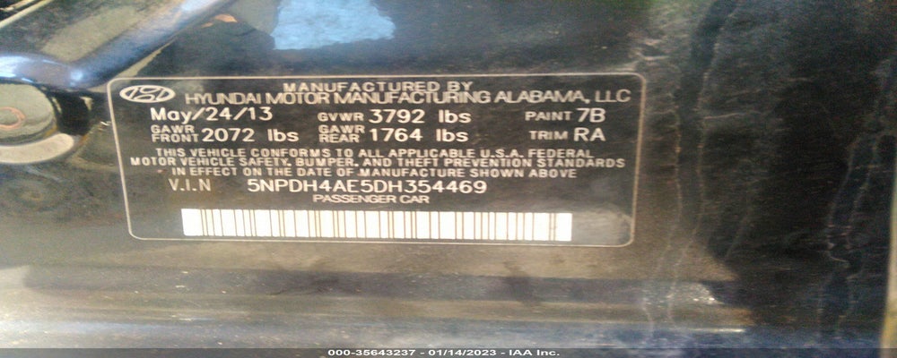 5NPDH4AE5DH354469 2013 HYUNDAI ELANTRA photo no. 9