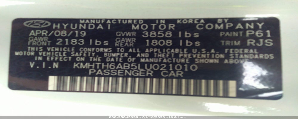 KMHTH6AB5LU021010 2020 HYUNDAI VELOSTER photo no. 9