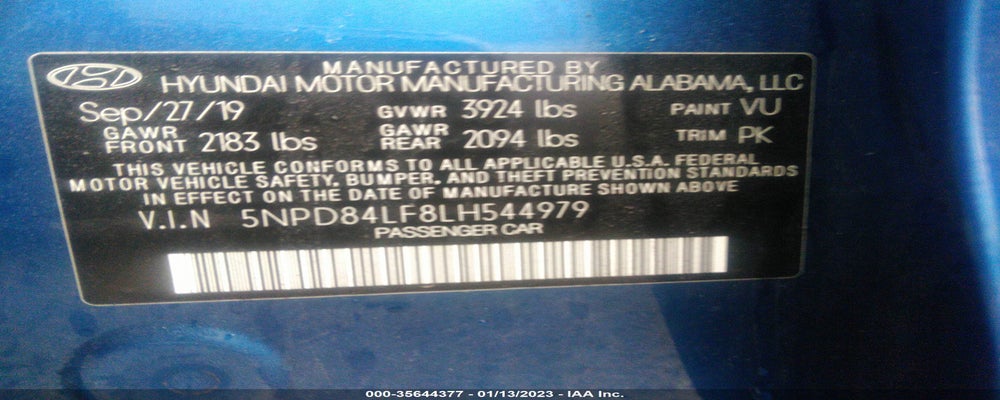 5NPD84LF8LH544979 2020 HYUNDAI ELANTRA photo no. 9