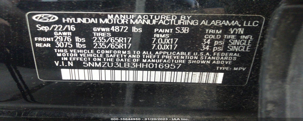 5NMZU3LB3HH016957 2017 HYUNDAI SANTA FE SPORT photo no. 9