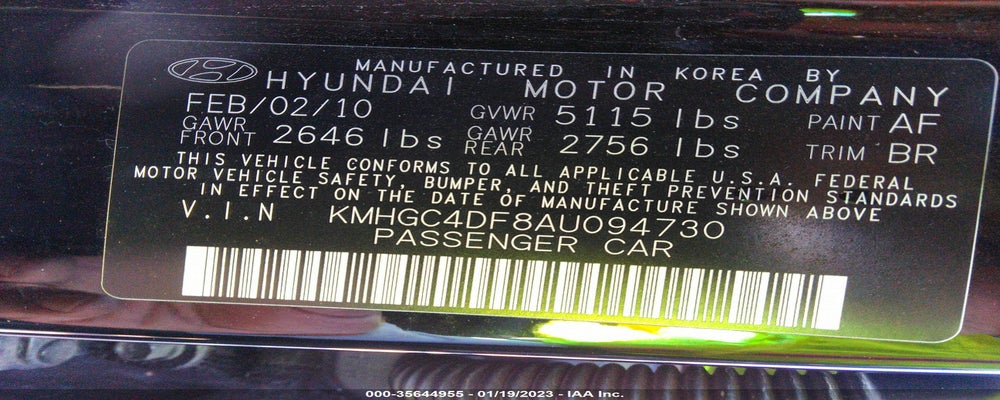 KMHGC4DF8AU094730 2010 HYUNDAI GENESIS photo no. 9