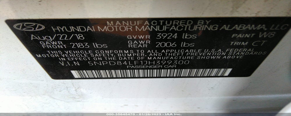 5NPD84LF1JH399300 2018 HYUNDAI ELANTRA photo no. 9