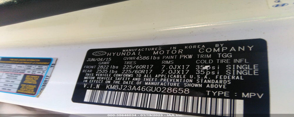 KM8J23A46GU028658 2016 HYUNDAI TUCSON photo no. 9
