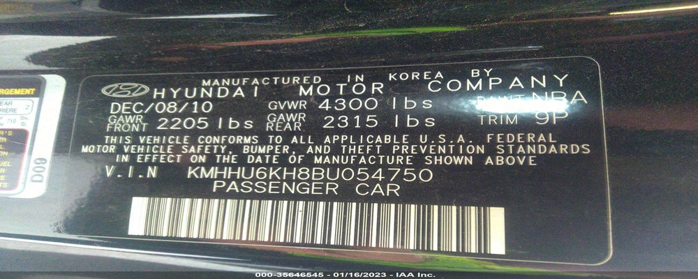 KMHHU6KH8BU054750 2011 HYUNDAI GENESIS COUPE photo no. 9