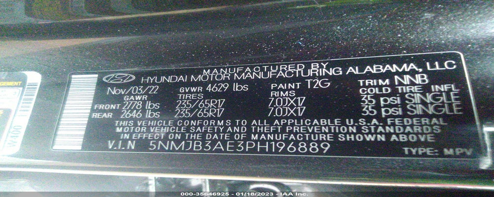 5NMJB3AE3PH196889 2023 HYUNDAI TUCSON photo no. 9