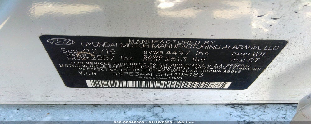 5NPE34AF3HH498183 2017 HYUNDAI SONATA photo no. 9