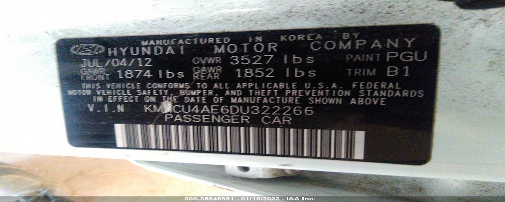 KMHCU4AE6DU322266 2013 HYUNDAI ACCENT photo no. 9