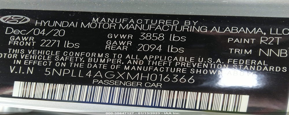 5NPLL4AGXMH016366 2021 HYUNDAI ELANTRA photo no. 9