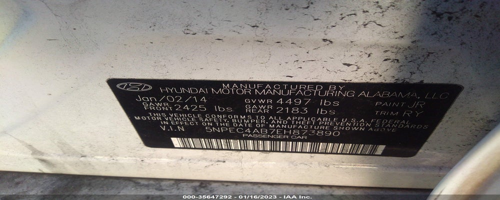 5NPEC4AB7EH873890 2014 HYUNDAI SONATA photo no. 9