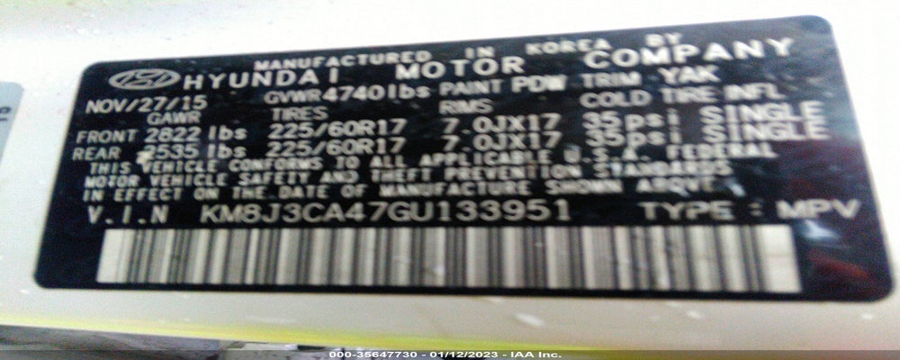 KM8J3CA47GU133951 2016 HYUNDAI TUCSON photo no. 9