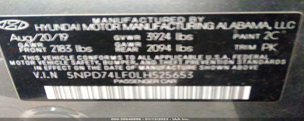 5NPD74LF0LH525653 2020 HYUNDAI ELANTRA photo no. 9