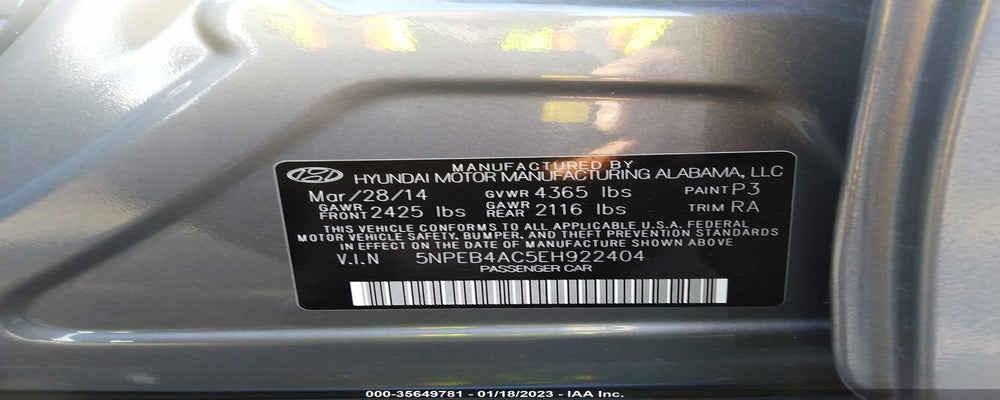 5NPEB4AC5EH922404 2014 HYUNDAI SONATA photo no. 9