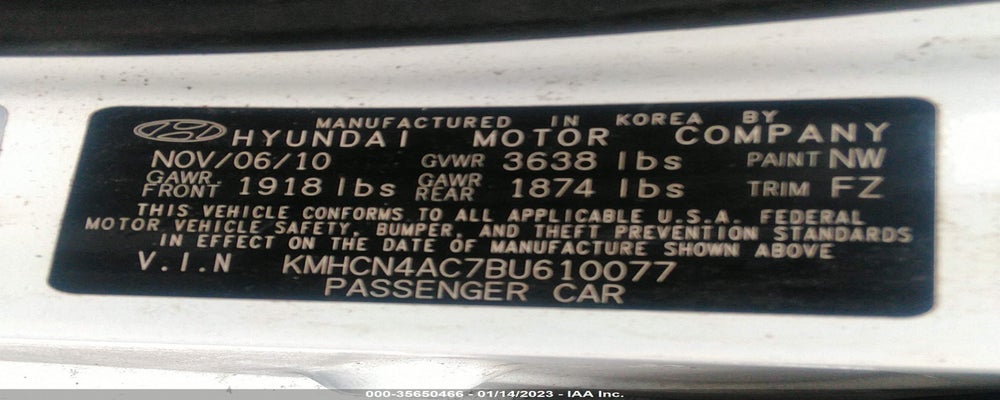 KMHCN4AC7BU610077 2011 HYUNDAI ACCENT photo no. 9