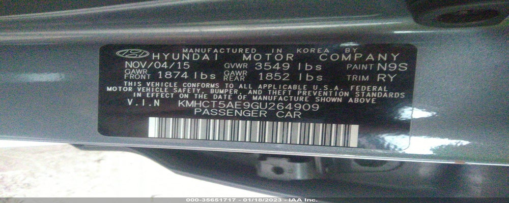 KMHCT5AE9GU264909 2016 HYUNDAI ACCENT photo no. 9