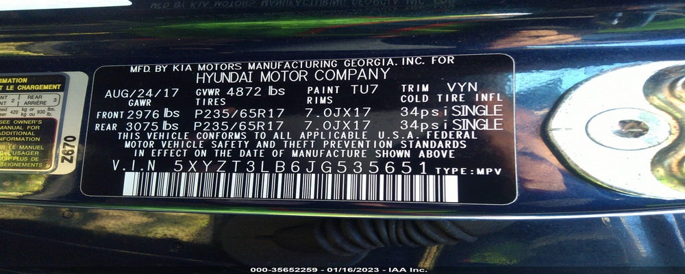 5XYZT3LB6JG535651 2018 HYUNDAI SANTA FE SPORT photo no. 9