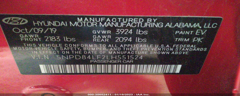 5NPD84LF2LH551524 2020 HYUNDAI ELANTRA photo no. 9
