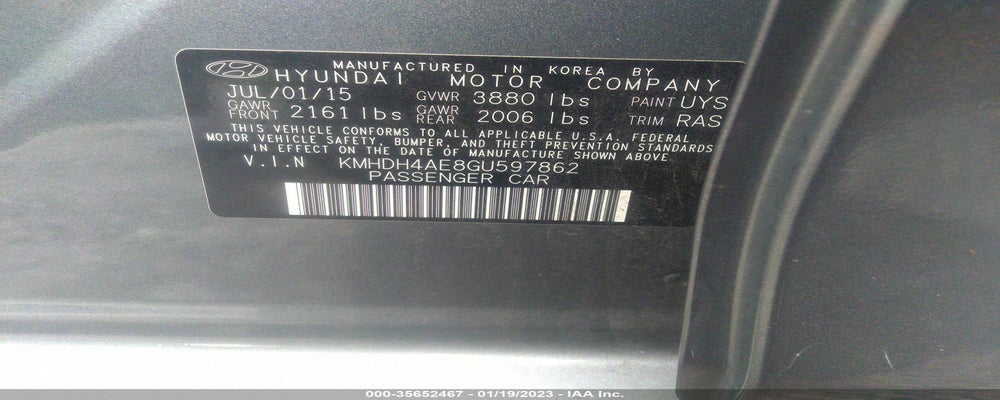 KMHDH4AE8GU597862 2016 HYUNDAI ELANTRA photo no. 9