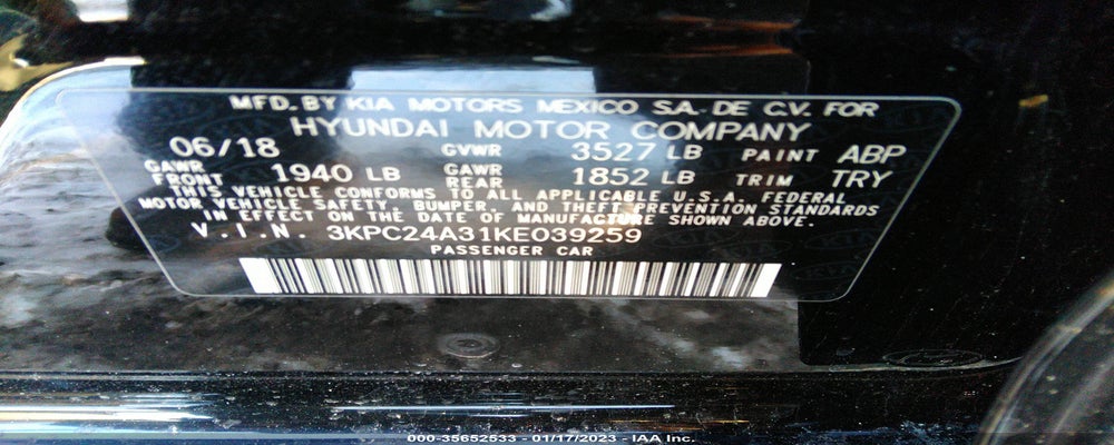 3KPC24A31KE039259 2019 HYUNDAI ACCENT photo no. 9