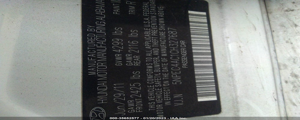 5NPEC4AC1CH327687 2012 HYUNDAI SONATA photo no. 9