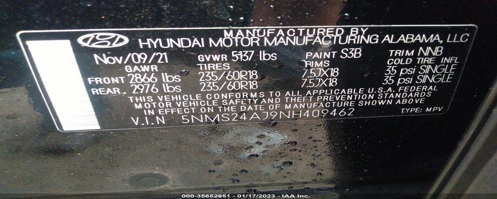 5NMS24AJ9NH409462 2022 HYUNDAI SANTA FE photo no. 9