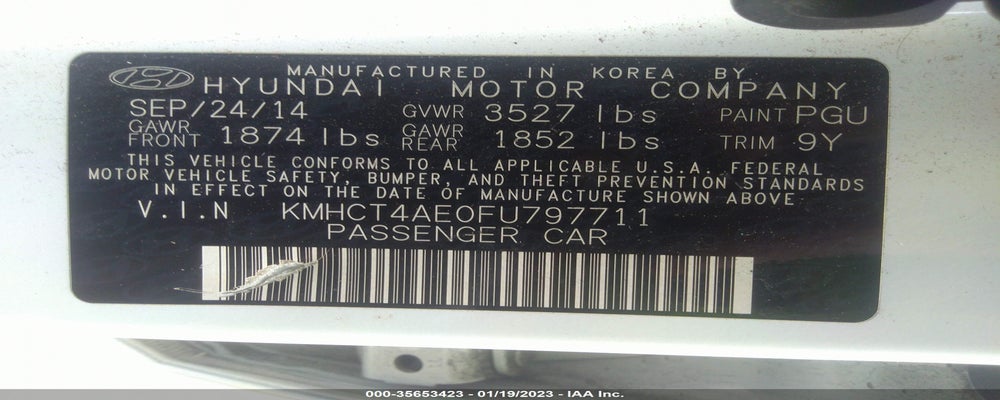 KMHCT4AE0FU797711 2015 HYUNDAI ACCENT photo no. 9